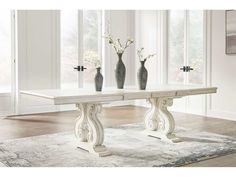 (Online Special Price) Arlendyne Antique White Dining Table w/ Extension - Ornate Home Coastal Farm House, White Dining Room Sets, Dining Extension, Antique White Paints, Peaks Island, Decor Things, Formal Dining Set, White Dining Table, White Dining Room