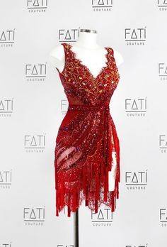 a red dress with sequins on it