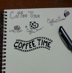 a notepad with coffee time written on it