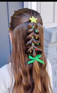 Sparkling Christmas Tree, Cute Toddler Hairstyles, Easy Little Girl Hairstyles, Girl Hair Dos, Sparkling Christmas, Toddler Hairstyles Girl, Christmas Hairstyles