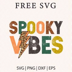 spooky vibes svg font with an animal print