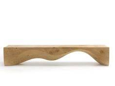 a wooden bench made out of wood on a white background