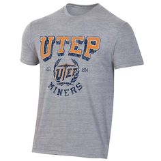 Looking for the perfect way to show which NCAA team you're rooting for? Add this short sleeve tee to your wardrobe lineup! This athletic fit crew neck tee puts your team front and center with your officially licensed college team graphic. The soft fabric is perfect for all day wear that'll keep fans comfortable from kickoff at the first home game to the playoffs & beyond! Tri-blend Crew Neck T-shirt With Team Logo, Athletic Heather Short Sleeve Fan Merchandise T-shirt, Gray Short Sleeve Fan Gear T-shirt, Athletic Heather Tri-blend Sporty T-shirt, Gray Fan Gear T-shirt With Short Sleeves, Sporty Tri-blend Pre-shrunk T-shirt, Heather Grey T-shirt With Letter Print For Fans, Heather Grey Letter Print T-shirt For Fans, Game Day Athletic Heather Short Sleeve T-shirt