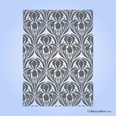 an art deco design in grey on a light blue background