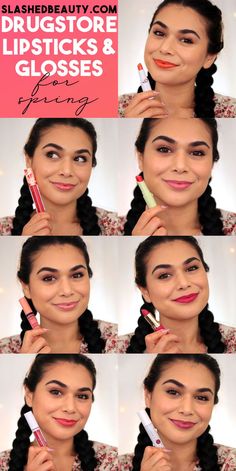 Check out these seven spring drugstore lipsticks and lipglosses that are not only on trend, but super comfortable to wear! | Slashed Beauty Drugstore Lipstick, Drugstore Mascara, Lip Beauty, Makeup Tricks, Amazon Beauty Products, Beauty Products Drugstore, Lip Glosses, Drugstore Makeup