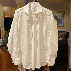 Amazing Condition Never Worn So No Stains Just Wrinkled From Being In My Closet So Long. Calvin Klein Collared Tops For Business Casual, Calvin Klein Button-up Tops For Business Casual, Calvin Klein Button-up Business Casual Tops, Classic Calvin Klein Button-up Top, Classic Calvin Klein Tops For Business Casual, Calvin Klein Classic Tops For Business Casual, Classic Calvin Klein Tops For Spring, Calvin Klein Spring Button-up Shirt, Classic Calvin Klein Tops With Spread Collar