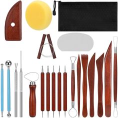 the tools needed to make an instrument are shown in this image, including wood and metal