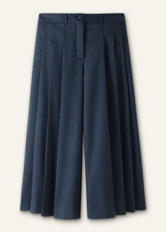 Pleated Mélange Twill Culotte | ME+EM Ankle Sleeve, Fabric Tape, Now And Forever, Luxury Fabrics, Online Boutique, Wool Blend, Full Length, Shop Now, Brand New