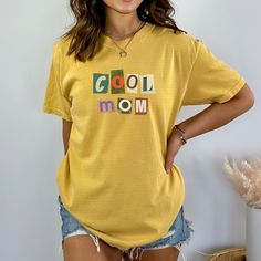 Comfort Colors Mustard Cool Mom Shirt Cool Mom Shirt, Post Pregnancy Fashion, Mom Of Boys Shirt, Expecting Moms Gifts, Shirt Oversize, Cool Mom, Mama Shirts, Comfort Colors Shirt, Trendy Tee