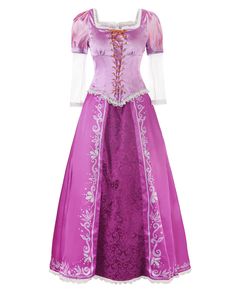 PRICES MAY VARY. Square neckline adorned with lace trimming Pink and purple puff sleeves with white sheer Splice crisscross tie-up bodice accentuates the figures Floor-length skirt embellished with printed pattern and lace Suitable for theme party, costume party, carnival, Halloween, Easter and birthday party Notice: Size for this dress is bigger than usual, please order one size down. Before placing the order, please refer to the size chart to choose a proper size for best fit. JerrisApparel Wo Adult Princess Costume, Theme Party Costume, Disney Skirt, Disney Princess Cosplay, Rapunzel Costume, Rapunzel Dress, Cinderella Costume, Carnival Halloween, Princess Cosplay