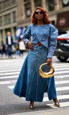 Fabric: DenimMain fabric composition: Cotton Denim Skirt For Fall In Blue, Blue Denim Skirt For Fall, Fall Blue Denim Skirt, Chic Denim Blue Skirt For Fall, Denim Jacket And Skirt, Midi Jeans Skirt, Midi Jeans, Athleisure Dress, Jeans Skirt