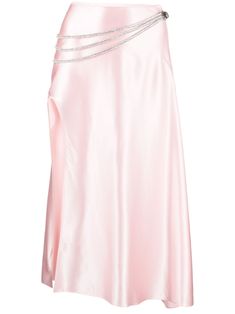 Nuè Laetitia rhinestone-embellished Midi Skirt - Farfetch Pink Silk Skirt, Embellished Midi Skirt, Light Pink Skirt, People Clothes, Feminine Chic, Satin Skirt, Pink Skirt, Silk Skirt, Stage Outfits