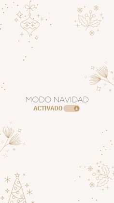 a white and gold christmas card with the words modo navidad activado