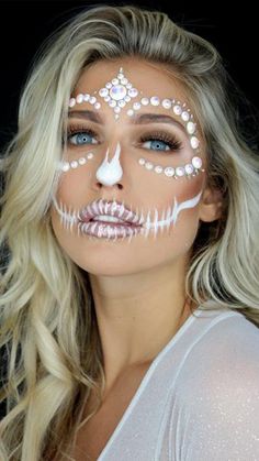 Hallowen Schminke, Makijaż Sugar Skull, Leopard Makeup Halloween, Catrina Makeup, Skeleton Face