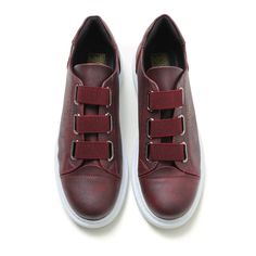 Introducing "Luiz Bordeaux Brilliance." These slip-on sneakers, draped in a luxurious Bordeaux red vegan leather, are perfectly set off by crisp white soles. Crafted for connoisseurs of rich tones and unbeatable comfort. Key Features: Bordeaux & White Pairing: A sumptuous hue meets classic contrast. Effortless Slip-On: For instantaneous style and ease. Vegan Leather: Elegance aligned with ethical choices. Orthopedic Insoles: Comfort prioritized in every step. 1.5-Inch Height Boost: Elevate in st Color Rojo, Lacing Sneakers, Custom Sneakers, Slip On Sneakers, Vegan Leather, White And Black, Baskets, Slip On, Women Accessories