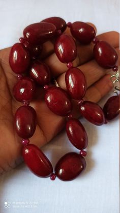 Supernatural 624 Ct Fine Quality Ruby Smooth oval Gemstone Necklace Stone : Ruby dyed Shape :- Smooth oval Necklace - 18 inch Size :- 16x22mm to 15x26mm Weight :- 624 carat Polish :- Handmade color - Red makes a great gift for your loved ones. Click below to see live stock: https://www.etsy.com/au/shop/ShakugemsStore?ref=search_shop_redirect If for any reason you are not satisfied with your purchase. You can return it for a full refund within 5 days (If you want maximum or minimum quantity of th Traditional Oval Necklaces With Polished Beads, Polished Oval Beads Gems And Cabochons For Gift, Oval Gemstone Beads For Jewelry Making, Oval Single Strand Beaded Necklace As Gift, Oval Polished Beads For Gifts, Oval Single Strand Beaded Necklace For Gift, Oval Gemstone Beaded Necklaces For Jewelry Making, Oval Beaded Necklace With Large Beads As Gift, Oval Beaded Necklace With Large Beads For Gifts