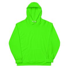 Electric Green Unisex Hoodie, Bright Green Hoodie, Fashion Hoodie This comfy unisex hoodie has a soft outside with a vibrant print and an even softer brushed fleece inside. The hoodie has a relaxed fit, and it's perfect for wrapping yourself into on a chilly evening.   Matching sneakers in the shoe section. * 95% recycled polyester, 5% spandex * Fabric weight (may vary by 5 9.08 oz./yd.² (308 g/m²) * Soft cotton-feel fabric face * Brushed fleece fabric inside * Double-lined hood with design on b Green Hoodie With Kangaroo Pocket For Sports, Green Hoodie With Adjustable Hood For Streetwear, Green Double-lined Hoodie For Streetwear, Green Hooded Fleece Hoodie, Green Hooded Sweatshirt With Kangaroo Pocket, Green Fleece Hoodie For Streetwear, Green Sporty Hoodie With Adjustable Hood, Sporty Green Hoodie With Adjustable Hood, Winter Sports Green Hoodie