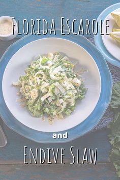 the cover of florida - escarolee and endive law, featuring a bowl of salad