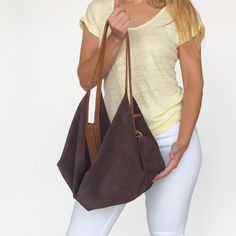 Oversized slouchy suede bag - Suede shoulder bag - Large slouchy purse - Boho Style purse - Hobo Baggy bag - Gift for wife - Slouch hobo Chic Suede Hobo Bag, Chic Suede Hobo Bag With Removable Pouch, Chic Suede Hobo Bag For Everyday, Chic Everyday Suede Hobo Bag, Versatile Suede Hobo Bag With Soft Leather, Versatile Suede Hobo Bag With Soft Leather Details, Versatile Suede Hobo Bag For Daily Use, Versatile Suede Tote Bag, Versatile Suede Tote Shoulder Bag