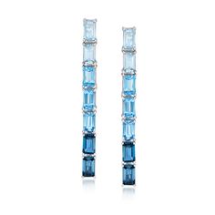 4.00 ct. t.w. Sky, Swiss and London Blue Topaz Ombre Drop Earrings in Sterling Silver Ombre Jewelry, London Blue Topaz Earrings, Topaz Birthstone, Blue Topaz Jewelry, Blue Topaz Bracelet, London Blue Topaz Ring, Topaz Jewelry, Topaz Color, Diamond Jewelry Designs