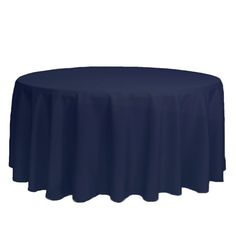 132 inch round polyester tablecloths Navy Blue are designed to fully drape 72 inch round tables or 6 ft round banquet tables. The matte appearance of these polyester tablecloths have made them the preferred tablecloth size for larger tables in wedding receptions and banquet events. Also, the low price tags associated with these round table linens make them the most economical choice. Our 132 inch round polyester tablecloths in Navy Blue are made from high quality and durable woven Navy Blue poly 60 Inch Round Table, Round Tablecloths, Wedding Tablecloths, Round Tables, Tablecloth Sizes, Free Fabric Swatches, Blue Table, Wedding Linens, Black Table