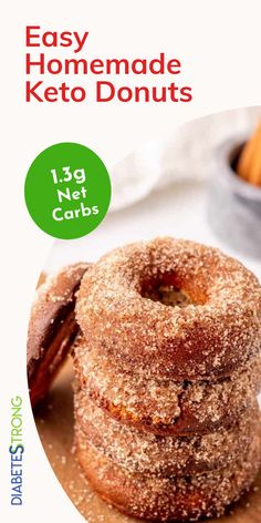 the cover of easy homemade keto donuts