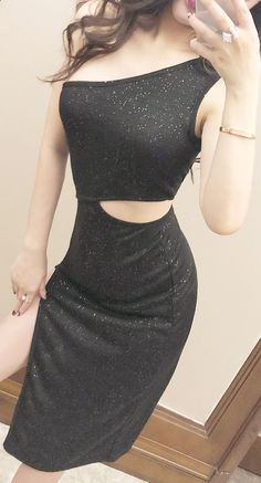 $49.90 - Sexy dark black glitter sparkle one shoulder midi dress with waist cut out. This midi  dress is bodycon tight fitted. For elegant ladies, seductive women and teens. This fitted dressy classy style will make you seductive and irresistible. Perfect for party, evening and night out. Clubbing Clothes, Glitter Midi Dress, Tight Midi Dress, Black Midi Dress Bodycon, One Shoulder Midi Dress, Elegant Ladies, Classy Style, Bodycon Midi, Black Glitter