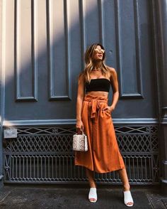 jesuisromyx Orange Skirt, Inspired Outfits, 가을 패션, Mode Inspiration, Look Chic, Street Styles