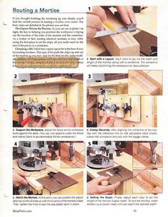 instructions for routers and routers in woodworking, including the router being used to