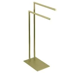 a gold metal stand with two bars on each end and one bar at the top