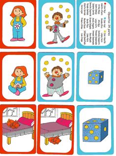 an image of children's pictures with words in english and chinese characters on them