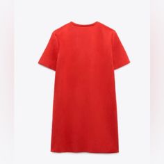 Nwt Zara Red Suede Dress. Size S. Smoke Free And Pet Free Home. Red Cotton T-shirt By Zara, Zara Red Knee-length Dress, Red Cotton Zara T-shirt, Zara Orange V-neck Midi Dress, Zara Yellow V-neck Mini Dress, Suede Dress, Red Suede, Zara Dresses, Colorful Dresses