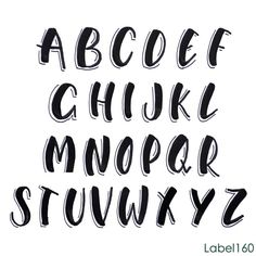 the upper and lower letters are drawn in black ink