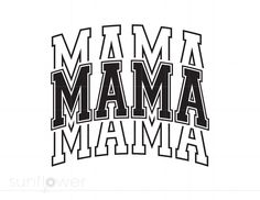 the word mamma in black and white on a white background, with an image of a