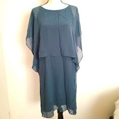 Limited Time Only Sale! -Brand New From Nordstrom Brand: Eileen Fisher Size: Xxs Fabric: 100% Silk Blue Dresses For Spring Layering, Lantern Dress, Hemp Dress, Eileen Fisher Dress, Handkerchief Hem Dress, Quarter Sleeve Dress, Wool Sweater Dress, Minimalist Dresses, Aqua Dress