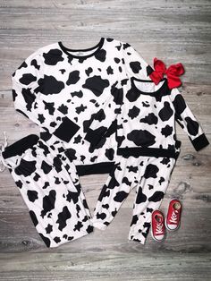 Mommy and Me Matching - Cow Print Lounge Set - Sydney So Sweet Cow Costumes, Cow Tail, Plus Size Tutu, Cow Ears, Cow Costume, Toddler Tutu, Mommy Outfits