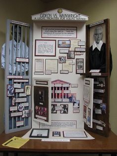 a display case with pictures and information about men's rights in the united states