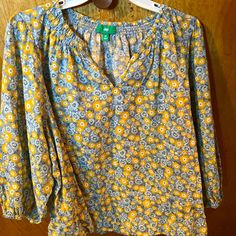 Nwt, 80% Cotton 20% Linen. Has Elastic Around 3/4” Sleeves. Has Like A Banded Waist But Isn’t Tight. Blues, Greys, Gold, White Casual Blue Tops With Ditsy Floral Print, Casual Blue Top With Ditsy Floral Print, Casual Blue Ditsy Floral Print Top, Casual Blouse With Ditsy Floral Print For Fall, Casual Multicolor Blouse With Ditsy Floral Print, Casual Ditsy Floral Print Tops For Fall, Casual Vacation Blouse With Ditsy Floral Print, Casual Daisy Print Tops For Day Out, Casual Ditsy Floral Print Blouse For Vacation