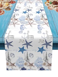 PRICES MAY VARY. Title: Undersea Starfish Shell and Seahorse Table Runner Dresser Scarves,Linen Burlap Table Runners Cloth for Dinner Holiday Party, Kitchen Decor Coastal Nautical Anchor 13x70inch. Product Type: Categories > Kitchen & Dining > Kitchen & Table Linens > Table Runners Burlap Table Settings, Nautical Table Runner, Nautical Kitchen Decor, Round Dinning Table, Bridal Table Decorations, Nautical Kitchen, Beach Decorations, Outdoor Table Decor, Nautical Table