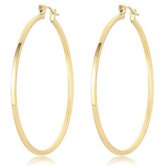 PRICES MAY VARY. Exquisite 14K Gold Hoop Earrings: Embrace the allure of simplicity; timeless elegance that endures. These gold hoop earrings for women boast a refined and understated design, elevating your everyday style to new heights. Additionally, they make a captivating statement at formal affairs. Resilient & Tarnish-Resistant: Crafted from nickel-free and lead-free materials, these 14k gold-plated hoop earrings for women feature a meticulously polished finish that defies tarnishing, ensur 14k Gold Hoop Earrings, Chunky Earrings, Gold Hoops, Gold Hoop, Gold Hoop Earrings, Everyday Style, Earrings For Women, Everyday Fashion, Timeless Elegance