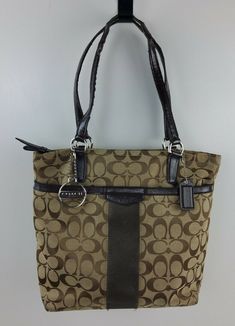 COACH Signature Canvas and Patent Tote F28504 Handbag Purse. Condition is "Pre-owned".  The handles have cracking and peeling.  The corners have some fabric wear.  Please see photos for detailed condition. Store Policies General Please review the listing description and photos carefully.  We try our best to identify and describe condition issues and provide measurements if relevant.  If you have any questions or need additional measurements, please contact us.  We are happy to help. If you are u Signature Canvas, Miss A, Handbag Purse, Michael Kors Monogram, Bags Handbags, Customer Service, Shoe Accessories, Handles, Bag Lady