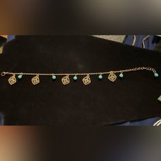 Ankle Bracelet Gold And Turquoise. Brand New W/O Tags. Perfect Condition! Turquoise Ankle Bracelet, Ankle Bracelets Gold, Ankle Bracelets, Blue Gold, Womens Jewelry Bracelets, Brand New, Women Jewelry, Turquoise, Blue