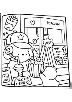 Comfy Days Livro de colorir por Coco Wyo 24 Coco Wyo Coloring, Colored Popcorn, Coco Wyo, Coloring Paper, Hello Kitty Colouring Pages, Bobbie Goods, Bear Coloring Pages, Hello Kitty Coloring, Detailed Coloring Pages