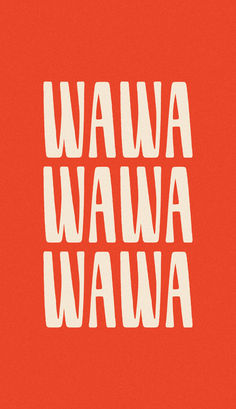 the words wawawa are white on an orange background