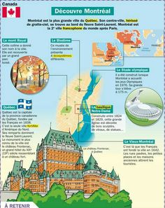 an info poster showing the locations and attractions in canada