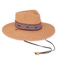 Adeline Bangkok Toyo Straw Safari with Tribal Band - Sun 'N' Sand Hats Safari Hat Sun N Sand Hats HH3107B Tan OS (57 cm) Adjustable Wide Brim Safari Panama Hat, Adjustable Safari Hats For Spring, Adjustable Safari Hat With Curved Brim, Country Style Adjustable Sun Hat For Travel, Bohemian Toquilla Straw Hat For Travel, Adjustable Brown Straw Bucket Hat, Brown Adjustable Bucket Straw Hat, Adjustable Brown Woven Fedora, Adjustable Brown Straw Hat With Short Brim