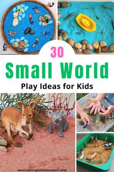 small world play ideas for kids with text overlay that reads 30 small world play ideas for kids