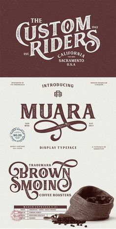 three different types of coffee beans on top of each other, with the words muara above them