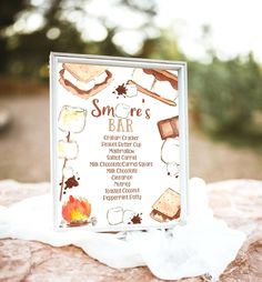 "🔥 COORDINATING ITEMS: https://www.etsy.com/shop/ThePrintableOccasion?search_query=SM1 🔥 FREE DEMO: https://www.corjl.com/d/408EKI This editable 300dpi high resolution 8\"x10\" Smores Bar Menu Sign is a part of the Smores Bonfire Collection 𝗦𝗲𝗮𝗿𝗰𝗵 𝗦𝗠𝟭 𝗶𝗻 𝘁𝗵𝗲 𝘀𝘁𝗼𝗿𝗲'𝘀 𝘀𝗲𝗮𝗿𝗰𝗵 𝗯𝗼𝘅 𝗼𝗿 𝗰𝗹𝗶𝗰𝗸 𝘁𝗵𝗲 𝗹𝗶𝗻𝗸 𝗮𝗯𝗼𝘃𝗲. This whimsical smores table sign features bright and festive hues, with hand-painted watercolor smores marshmallows, bricks of chocolate and smores Birthday Smores, Smores Table, Smores Bonfire, Smores Menu, Smores Party, Smores Bar, Bar Menu Sign, Smores Cookies, Menu Sign