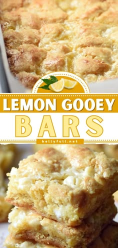 Lemon Gooey Bars, summer desserts, lemon recipes Lemon Treats, Gooey Cake, Gooey Bars, Cake Lemon, Lemon Bars Recipe, Gooey Butter Cake, Lemon Dessert Recipes, Dessert Bar Recipe, Chocolate Lava